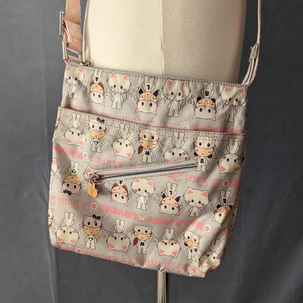 USED Harajuku Lovers, Gwen Stefani Kawaii Kitty Zip Crossbody Purse Y2K Kidcore